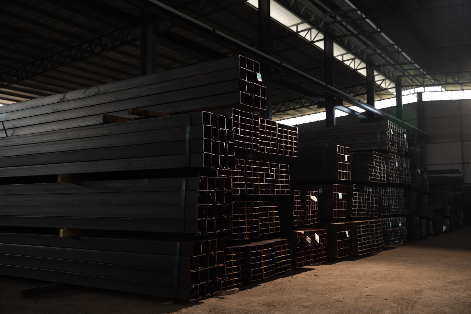 Graded structural steel stock held at the Yong Hsin Metal warehouse